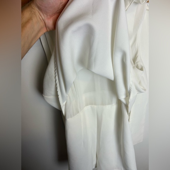 Do+Be Romper Old Money White Ruffle Sleeveless Career Professional Size S - Picture 5 of 15